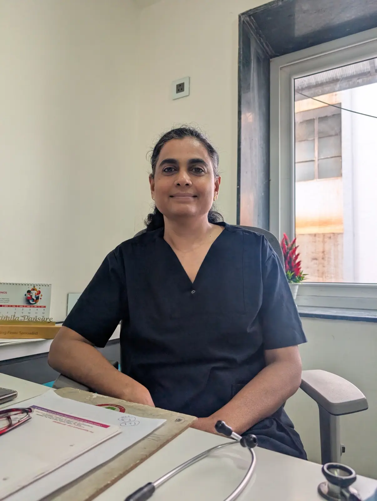 Dr. Pramila Sandeep Pansare in her consulting room at the centre