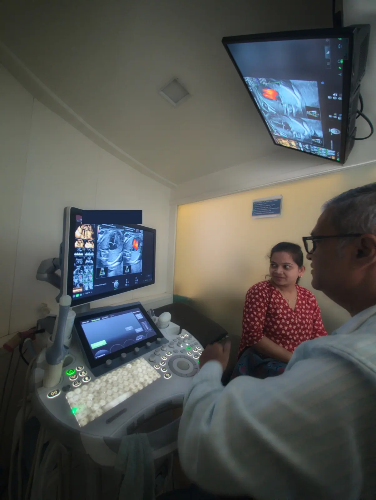 Dr. Sandeep Pansare performing an examination at the centre